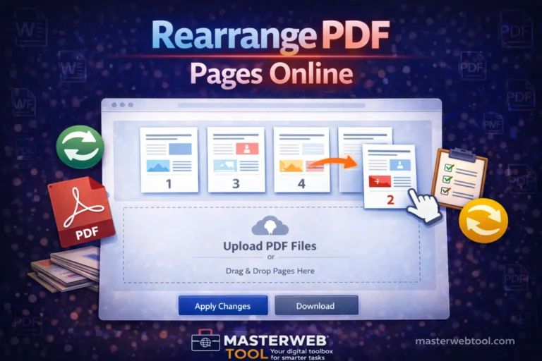 Rearrange PDF pages online tool to change PDF page order easily and securely