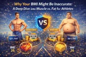 Comparison of muscle vs fat showing why BMI can be inaccurate for athletes with same BMI but different body composition