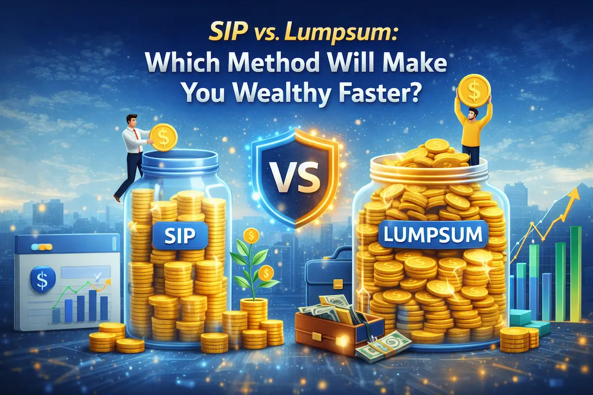 Comparison of SIP vs lumpsum investment showing growth charts, wealth accumulation, and financial planning strategies